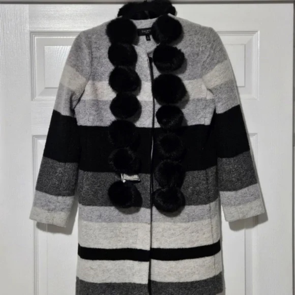 Talbots Colorblock Wool Blend Coat Small Petite - Picture 6 of 6